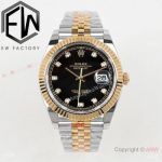 Best Replica Rolex 18K gold Datejust 41 Black with Diamonds Jubilee Strap